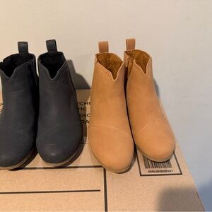 Tom’s youth Clara size 4 Black and Tan Ankle Boots new